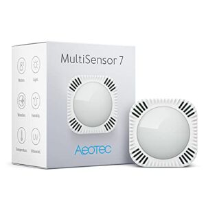 Aeotec MultiSensor 7, 6-in-1 Zwave Sensors Contains Monitor Motion, Temperature, Light, Humidity, UV, and Vibration, Z-Wave Plus, Gen7, S2, SmartStart Enabled, Compatible with Zwave Hub Smartthings