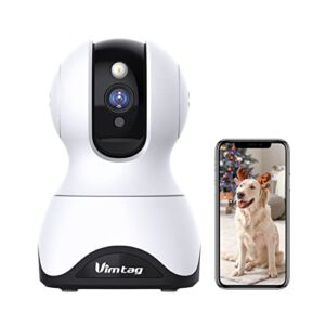 Pet Camera, Vimtag 1080P Pet Cam,360° Pan/Tilt View Angel with Two Way Audio, Dog Camera with Phone APP, Motion Tracking Alarm,Night Vision,24/7 Recording with Cloud/Local SD, Smart Home Indoor Cam