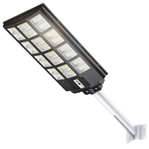 OKRPO S-1152B 1200W Solar Street Lights Outdoor Waterproof, 7000K 120000LM Outdoor LED Street Light Dusk to Dawn, LED Wide Angle Lamp with Motion Sensor and Remote Control, for Parking Lot, Yard, etc.