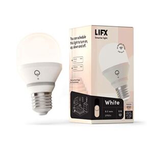 LIFX L3A19LW06E26CA White, A19 Wi-Fi Smart LED Light Bulb, Warm, Dimmable, No Bridge Required, Works with Amazon Alexa, Hey Google, Apple HomeKit