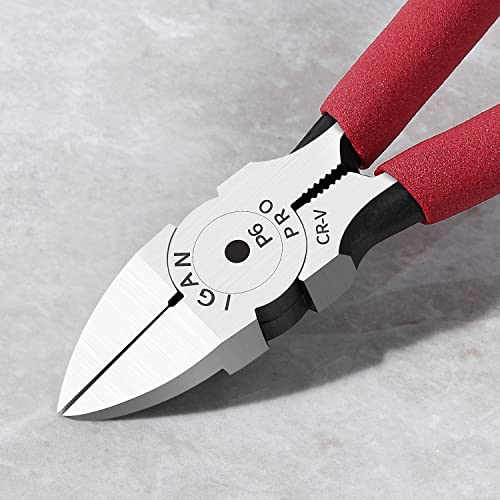 IGAN-P6 Wire Flush Cutters, 6-inch Ultra Sharp & Powerful Side Cutter Clippers with Longer Flush Cutting Edge, Ideal Wire Snips for Crafting, Floral, Electrical & Any Clean Cut Needs | The Storepaperoomates Retail Market - Fast Affordable Shopping