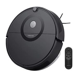 Roborock E5 Mop Robot Vacuum and Mop, Self-Charging Robotic Vacuum Cleaner, 2500Pa Strong Suction, Wi-Fi Connected, APP Control, Compatible with Alexa, Ideal for Pet Hair, Carpets (Black) (Renewed)