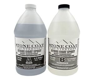 Stone Coat Countertop 1 Gallon Epoxy Kit – Colorable DIY Epoxy with Resin and Hardener for Coating New and Existing Countertops! Create Unique Designs for Kitchens, Bathrooms, River Tables, and More!