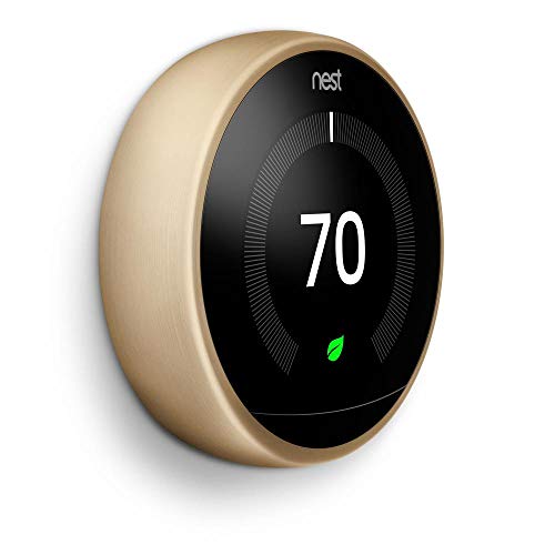 Google Nest Learning Smart Thermostat – 3rd Generation – Brass T3032US Bundle with elago Wall Plate Upgraded Wall Mount Cover Designed for Google Nest Learning Thermostat – Matte White | The Storepaperoomates Retail Market - Fast Affordable Shopping