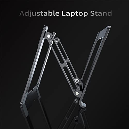 Laptop Stand for Desk, Adjustable Laptop Stand Holder Portable Laptop Riser with Multi-Angle Height Adjustable Computer Stand for MacBook Air/Pro and More Notebooks 10-17.3″-Grey | The Storepaperoomates Retail Market - Fast Affordable Shopping