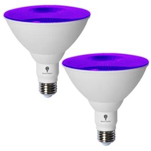 2 Pack BlueX LED Par38 Flood Purple Light Bulb – 18W (120Watt Equivalent) – Dimmable – E26 Base Purple LED Lights, Party Decoration, Porch, Home Lighting, Holiday Lighting, Purple Flood Light