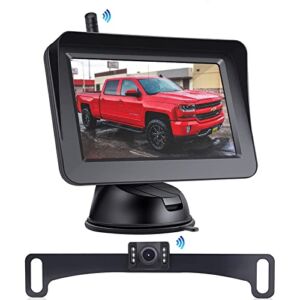 OBEST 4.3 ” Wireless Backup Camera with Monitor Kit 1080P Rear /Front View Camera Waterproof for Car SUV Van Truck