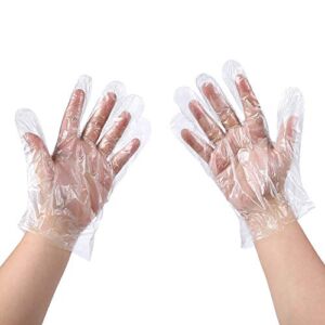 Disposable Food Prep Gloves – 500 Piece Plastic Food Safe Disposable Gloves, Food Handling, One Size Fits Most (500 PCS）