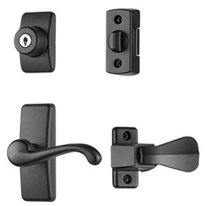 Ideal Security Storm Door Handle Set with Lock (4 Piece Set)