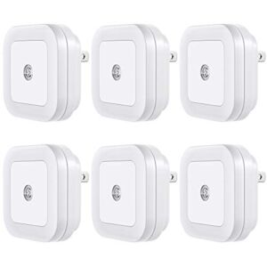 Vont ‘Lyra’ LED Night Light, Plug-in [6 Pack] Super Smart Dusk to Dawn Sensor, Night Lights Suitable for Bedroom, Bathroom, Toilet, Stairs, Kitchen, Hallway, Kids,Adults,Compact Nightlight, Cool White