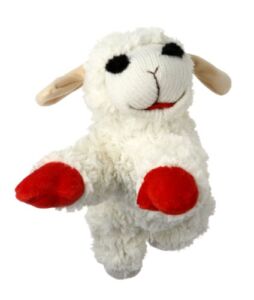 Multipet Plush Dog Toy, Lambchop, 10″, White/Tan