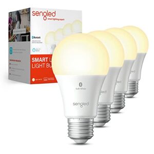 Sengled Alexa Light Bulb, Bluetooth Mesh Smart Light Bulbs, Smart Bulbs That Work with Alexa Only, Dimmable LED Bulb E26 A19, 60W Equivalent Soft White 800LM, Certified for Humans Device, 4 Pack