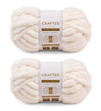 Crafted By Catherine Chunky Chenille Yarn – 2 Pack, Ivory, Gauge 7 Jumbo | The Storepaperoomates Retail Market - Fast Affordable Shopping