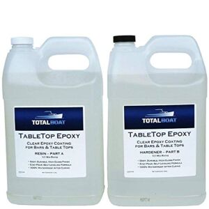 TotalBoat Table Top Epoxy Resin 2 Gallon Kit – Crystal Clear Coating and Casting Resin for Bar Tops, Table Tops, Wood, Concrete, Epoxy Art & Crafts