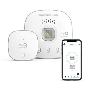 myQ Chamberlain Smart Garage Control – Wireless Garage Hub and Sensor with Wifi & Bluetooth – Smartphone Controlled, myQ-G0401-ES, White