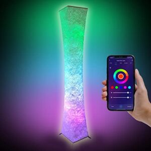 61 Inch Smart Floor Lamp, Soft Light, Voice Control, Compatible with Alexa & Google Home, Mood Lighting, WiFi App, RGB Dimmable, Music Sync Color Changing LED for Living Room Bedroom Party Decoration