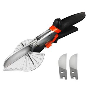 GARTOL Miter Shears- Multifunctional Trunking Shears for Angular Cutting of Moulding and Trim, Adjustable at 45 To 135 Degree, Hand Tools for Cutting Soft Wood, Plastic, PVC, with Replacement blades