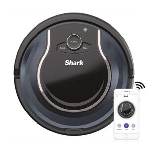 Shark ION Robot Vacuum RV761 with Wi-Fi and Voice Control, 0.5 Quarts, in Black and Navy blue