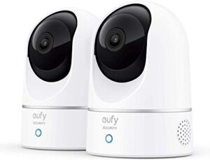 eufy Security Solo IndoorCam P24 2-Cam Kit, 2K Security Indoor Camera Pan & Tilt, Plug-in Camera with Wi-Fi, Human & Pet AI, Voice Assistant Compatibility, Motion Tracking, Homebase not Compatible