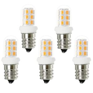 E12 Led Bulbs 2w Replacement for 15W Himalayan Salt Lamps, Chandeliers, Night Light Bulbs, E12 Candelabra Base, C7 Replacement Bulbs, Warm White 3000K 5-Pack