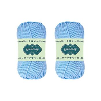 2 Skeins Soft Crochet Yarn, 100g 280 Yards Assorted Colors 4ply Acrylic Yarn,Yarn for Crochet & Hand Knitting by spincosy (Light Blue) | The Storepaperoomates Retail Market - Fast Affordable Shopping