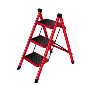 Lightweight Foldable Portable Telescoping Ladder Foldable Step Ladder for Household Small Ladder Household Thickened Non-Slip Aluminum Alloy Stair Stool 2/3 Step Multifunctional Step Ladder Extension