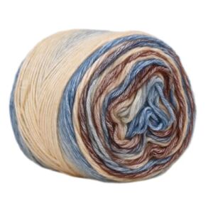 SHIKE Fairyland Gradient Color Cotton Cake Yarn,Medium-Fine Multicolor Rainbow Yarn for Knitting or Crocheting,100g 60%Cotton 30rylic 10%Wool,Self Striping Ombre Air Yarn (62, 1 Ball)