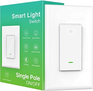Beantech SW5 Smart Wall Single Pole Light Switch, 1 Pack, White