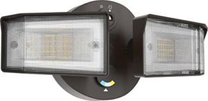 Lithonia Lighting HGX LED 2SH ALO SWW2 120 PE DDB M2 HomeGuard LED Outdoor Security Floodlight, Adjustable Light Output, Switchable CCT, Photocell, 2-Lights, Bronze