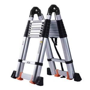 NEOCHY Lightweight Foldable Portable Folding Telescoping Ladder 23 FT One Button Retraction Aluminum Telescopic Extension Extendable Ladder Slow Down Design (Size : 23ft)