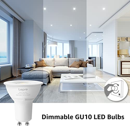 Lepro GU10 LED Bulbs Dimmable, 5000K Daylight White, 50W Halogen Equivalent Light Bulbs, 5.5W 400 Lumens, 40° Beam Angle, LED Replacement for Recessed Track Lighting, 6 Packs | The Storepaperoomates Retail Market - Fast Affordable Shopping