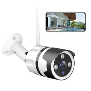 Outdoor Security Camera, 1080P WiFi Camera Outdoor Night Vision Camera with Sound/Motion Detect, Two-Way Audio, Cloud/SD Storage, IP66 Waterproof Home Security Outdoor Camera, 24/7 Live Video, Wired