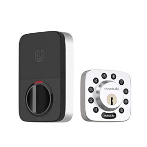 ULTRALOQ U-Bolt Bluetooth Enabled Keypad Smart 5-in-1 Keyless Entry | Smartphone App for iOS and Android | Anti-peep Code | Auto Unlock & Auto Lock | Match Home Aesthetics, Satin Nickel