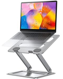 LORYERGO Adjustable Laptop Stand, Portable Laptop Riser for 17.3inch Laptops, Adjustment Laptop Stand for Desk, Portable Laptop Riser Holds Up to 17.6lbs Laptop Riser for Notebook – Sliver