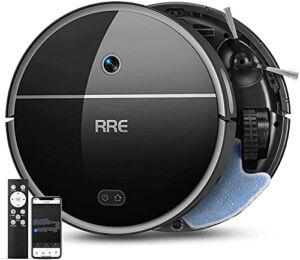 RRE Robot Vacuum Sweep and Mopping, Quiet and Slim, Self-Charging, Wi-Fi Connected, Smart Mapping, 1800Pa Powerful Suction, Visual and Gyro Robotic Vacuum Cleaner，auto
