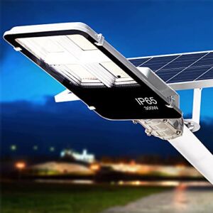 300W Solar Street Light Outdoor, 30000 Lumens High Brightness Dusk to Dawn Lamp, Commercial Lights with Motion Sensor and Remote Control, IP65 Waterproof for Parking Lot, Yard, Garden, Patio, Stadium