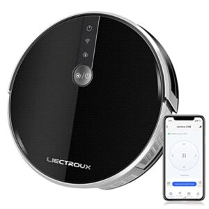 LIECTROUX C30B Robot Vacuum Cleaner, Smart Dynamic Navigation, Super Smart Partition, with Memory, WiFi App Control, 5000Pa Strong Suction, Smart Wet Mopping, Works with Alexa and Google Assistant