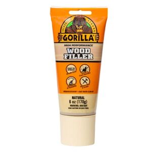 Gorilla All Purpose Wood Filler, 6 Ounce Tube