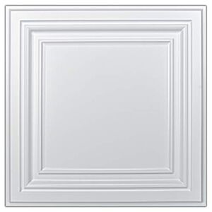 Art3d PVC Ceiling Tiles, 2’x2′ Plastic Sheet in White (12-Pack)