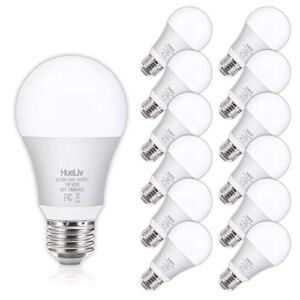 12Pack A19 LED Light Bulbs 100 Watt Equivalent 5000K Daylight White, No Flicker E26 Medium Screw Base Bulbs, 1100Lumens, Non Dimmable