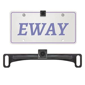 EWAY Car Backup Camera W/ Bracket Mounting Front Rear View License Plate Reversing Camera for Truck Pickup SUV Sedan Universal Parking Guide Line On/Off