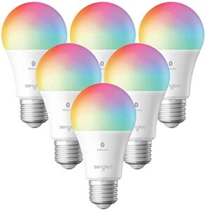 Sengled Smart Light Bulbs, Color Changing Alexa Light Bulb Bluetooth Mesh That Work with Alexa Only, Dimmable LED Bulb A19 E26 Multicolor, High CRI, High Brightness, 9W 800LM, 6-Pack, No Hub Required