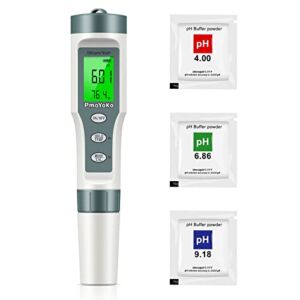 Digital pH/TDS Meter with ATC pH Tester, 3 in 1 pH TDS Temp 0.01 Resolution High Accuracy Pen Type Tester, Water Tester for Water, Wine, Spas and Aquariums