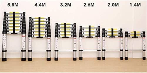 GEIRONV Telescopic Ladder, Home Office Ladder Multi Purpose Loft Ladder Aluminum Telescopic Extension Tall Telescoping Ladder Stepladder (Color : Silver, Size : 2.0M) | The Storepaperoomates Retail Market - Fast Affordable Shopping