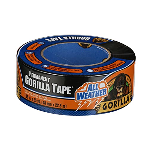 Gorilla All Weather Outdoor Waterproof Duct Tape, UV and Temperature Resistant, 1.88″ x 25 yd, Black, (Pack of 2) | The Storepaperoomates Retail Market - Fast Affordable Shopping