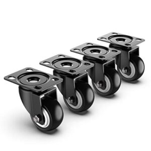 2 inch Swivel Caster Wheels Without Brake and No Noise Wheels, Heavy Duty Casters Total Capacity 600lbs (Pack of 4)