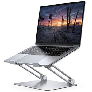 Lamicall Adjustable Laptop Stand, Portable Laptop Riser, Aluminum Laptop Stand for Desk Foldable, Ergonomic Computer Notebook Stand Holder for MacBook Air Pro, Dell XPS, HP (10-17.3”) – Silver