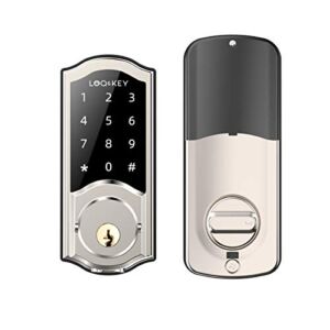Smart Door Lock, Loq & Key Keyless Entry Smart Digital Deadbolt with Bluetooth Electronic Touchscreen Keypad, WiFi App Control Auto Code Lock, Compatible with Alexa
