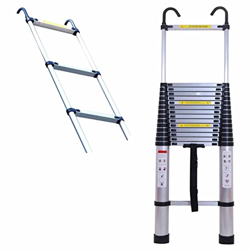 Lightweight Foldable Portable Telescoping Ladder Aluminium 1m/2m/3m/4m/5m/6m/7m Portable Straight Telescoping Ladders with 2 Hooks Save Space for Loft Attic Roof Builder Supplies Household ( Color : S | The Storepaperoomates Retail Market - Fast Affordable Shopping