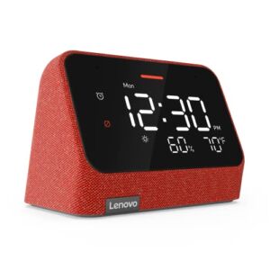 Lenovo ZAA30006US CD-4N342Y Smart Clock Essential with Alexa Built in Clay, 1, Red